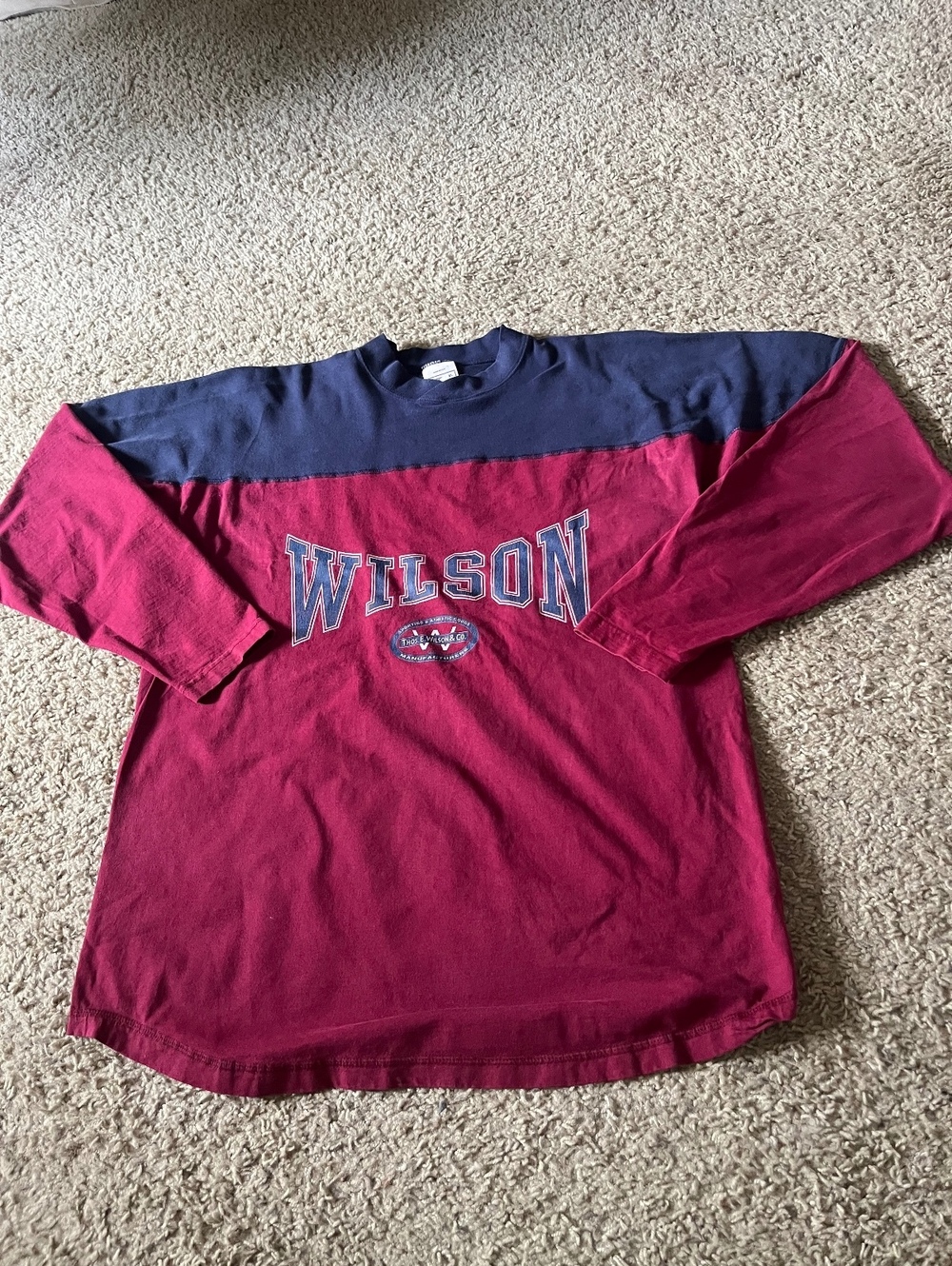 Wilson VTG Red Navy Colorblock Crewneck Sweatshirt XL
